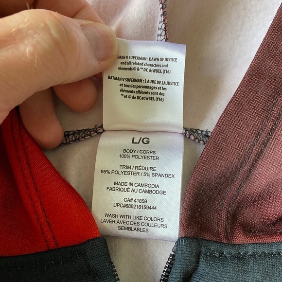 Superman - Batman v Superman: Dawn Of‎ Justice Zip Up Hoodie Jacket Size Large - Picture 5 of 10